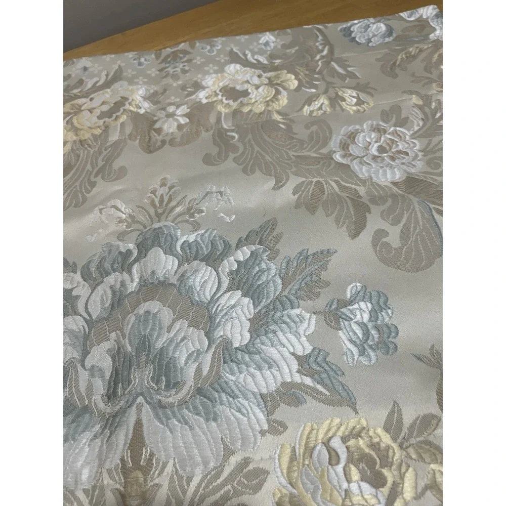 Marquis Waterford‎ Brona Blue Valance Floral Shiny Yellow Taupe 55x18